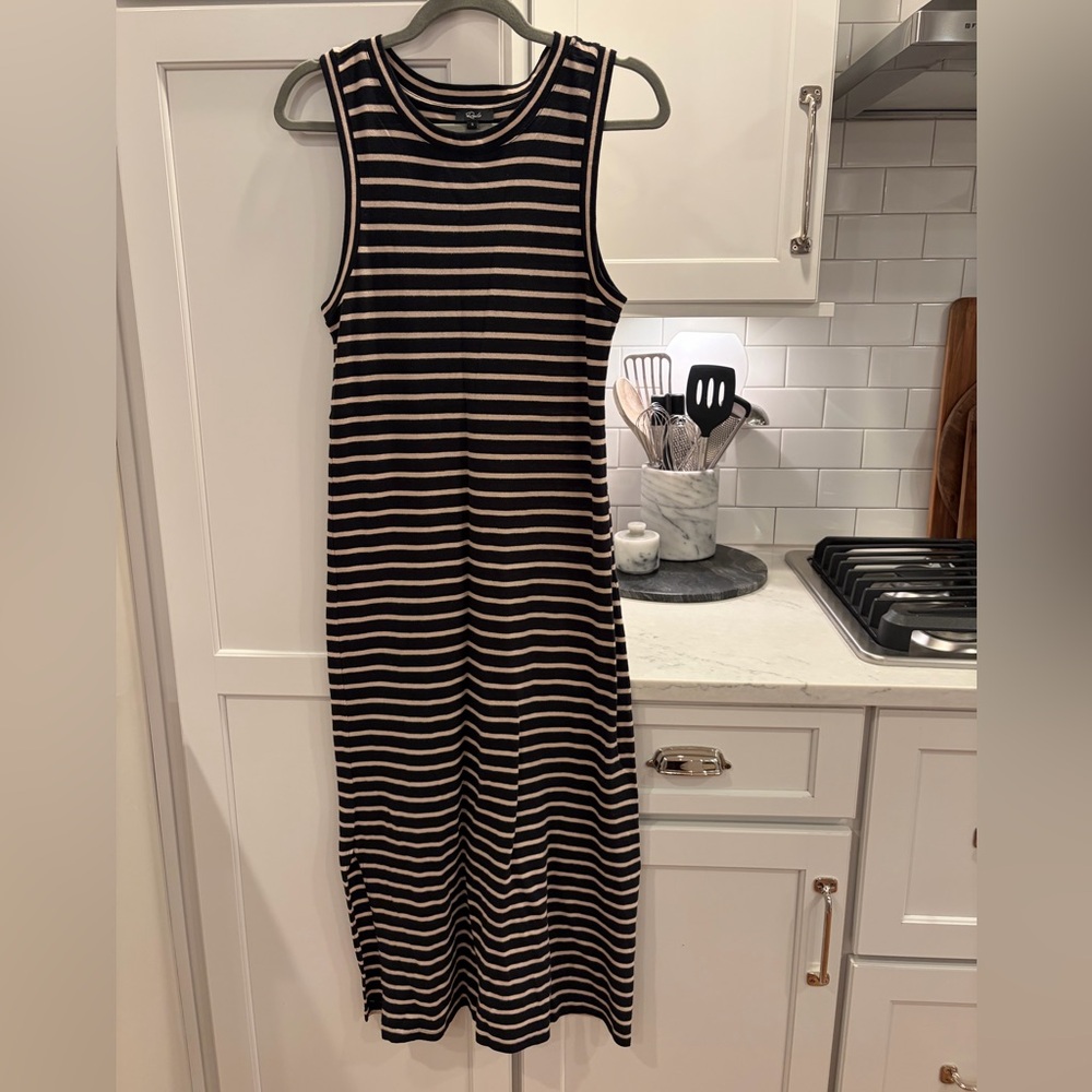 Rails Black and Cream Striped Maxi Dress